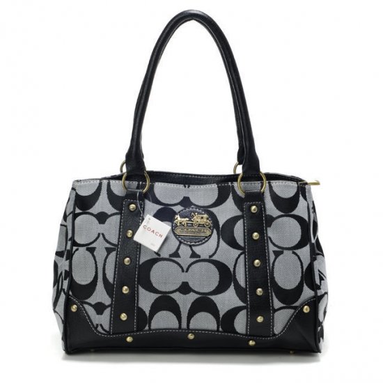 Coach Legacy In Signature Studded Small Black Satchels BOY Coach Legacy In Signature Studded Small Black Satchels BOY